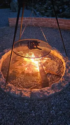 a fire pit in the middle of the street at Secret Barn in Michalczowa