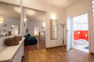 a large room with a bathroom and a living room at Cozy apartment - Bosacka 10 street in Kraków