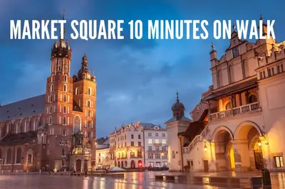 a market square in munich with the words market square minutes on it at Metropolis Design Apartments in Kraków