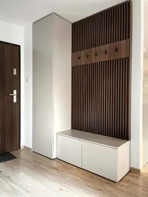 a room with a closet with white walls at Apartment with Terrace and Two Bedrooms, Cracow Vistula Boulevards in Kraków
