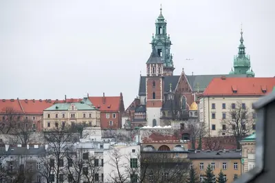 a view of a city with many buildings at Elegant apartment 5 minutes from Wawel Castle in Kraków