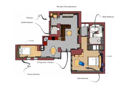 a floor plan of a house at Native Apartments Krupnicza 7 in Kraków