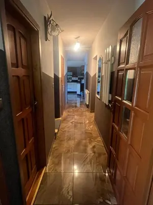 a hallway with two doors and a hallwayngth at Polanki u Anki in Zawoja