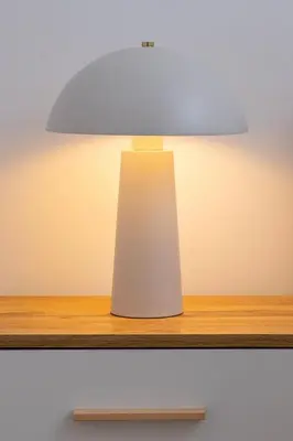 a white lamp sitting on a wooden shelf at Nowoczesny Rodzinny Apartament z Klimatyzacją i Parkingiem w Krakowie by Renters Prestige in Kraków