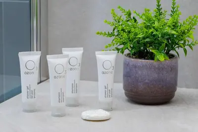 a group of four cups on a table with a plant at Nowoczesny Rodzinny Apartament z Klimatyzacją i Parkingiem w Krakowie by Renters Prestige in Kraków