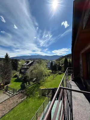 a view from the balcony of a house at Dom pod Cuplikiem in Zawoja
