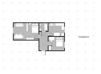a floor plan of a house at Kazimierz Hideaway by Upstairs in Kraków