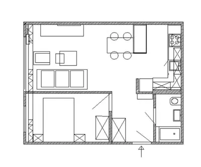 a floor plan of a small house at Apartament Kraków Łobzów in Kraków