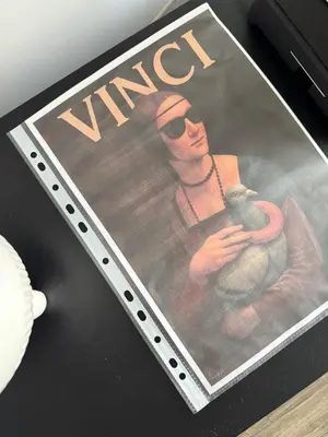 a picture of a man with a stuffed animal at VINCI apartment in Kraków