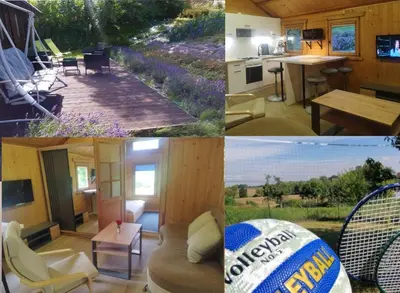 a collage of pictures of a house with a room at Lavender Retreat in Kraków