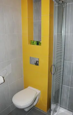 a bathroom with a toilet and a shower at Hotel Klaudia in Juszczyn