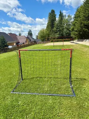 a goal in the middle of a field of grass at Domek Buflak in Nowy Targ