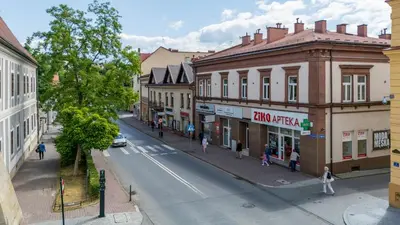 an overhead view of a city street with buildings at LIFESTYLE Apartments in Bochnia
