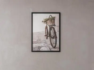 a picture of a bike with a basket on it at Nowoczesny apartament nad Wisłą in Kraków