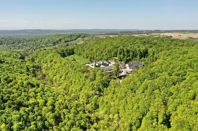 an aerial view of a forest of trees at Dom Pielgrzyma KARMEL in Krzeszowice