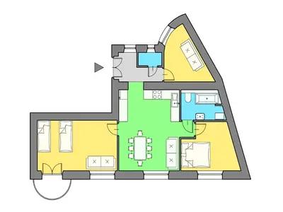 a floor plan of a house at 3D Royal Castle Apartament in Kraków