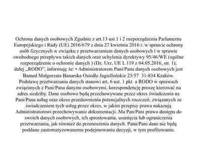 a block of text on a white background at Apartament Aria in Kraków