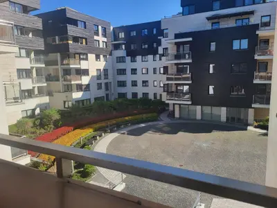 a view from the balcony of an apartment building at Apartament Lea in Kraków