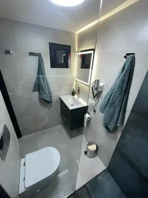 a bathroom with a toilet and a sink and a shower at Brda 5 osobowa z jacuzzi in Zawoja