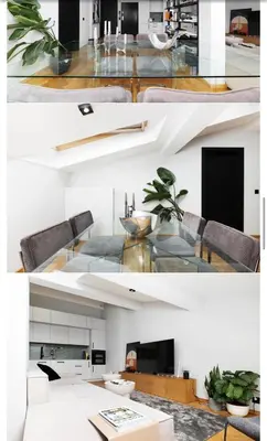 a collage of two pictures of a living room at M&D Apartment in Kraków