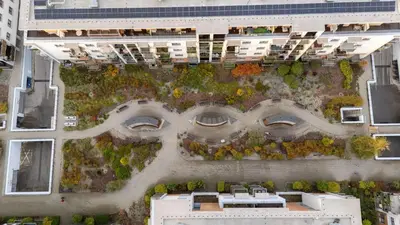 an aerial view of a city with buildings at Dębniki Comfort Studio by BookingHost in Kraków