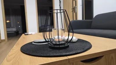 a glass blender sitting on top of a table at Apartamenty Żurawia 1- Piętro 2 in Kraków