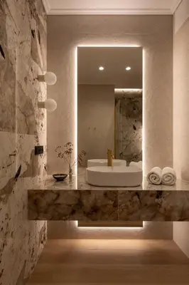 a bathroom with a sink and a mirror at Panoramic Landmark View City Center FREE Parking in Kraków