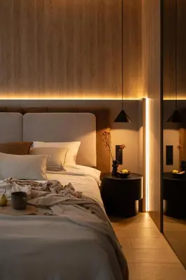 a bedroom with a large white bed and a night stand at Sunset Balcony City Center Free Parking in Kraków