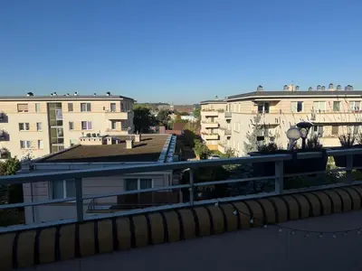 a view from the balcony of a building at Płaszowska Apartments in Kraków