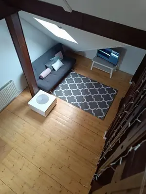 an overhead view of a living room with a couch at Paula Apart in Wadowice