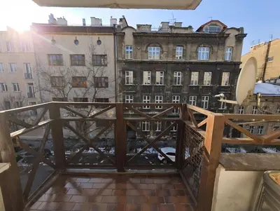 a view from the balcony of a building at Chill Apartment with Jacuzzi in Kraków