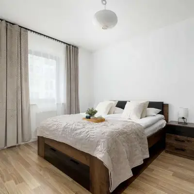 Bright One-Bedroom Apartment Functional Interiors Remote Working by Noclegi Renters