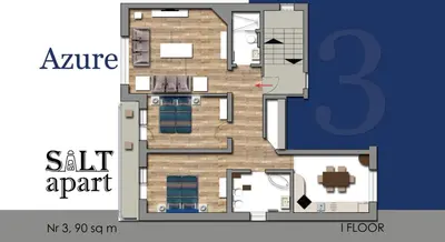 a floor plan of a bedroom villa at Apartamenty SaltApart in Wieliczka