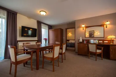 a dining room with a table and chairs at Hotel Great Polonia Conrad Kraków in Kraków