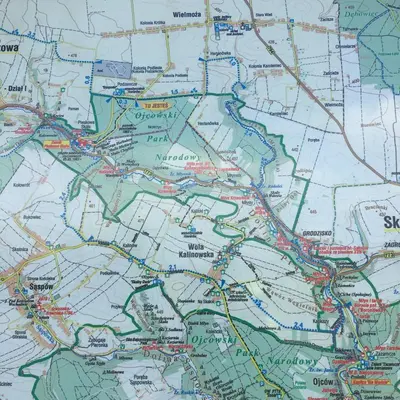 a close up of a large detailed map at Nasza Polana Pokoje Noclegi Pieskowa Skała Ojców in Pieskowa Skała