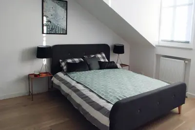a bedroom with a large bed in a room at Cracovia in Kraków