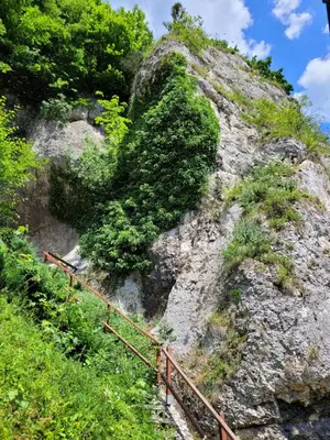 a rocky hill with a staircase on it at Zajazd Wernyhora in Sułoszowa