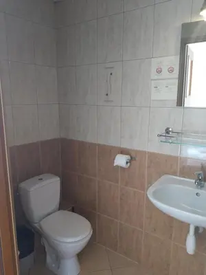 a bathroom with a toilet and a sink at Hotel Górsko in Wieliczka