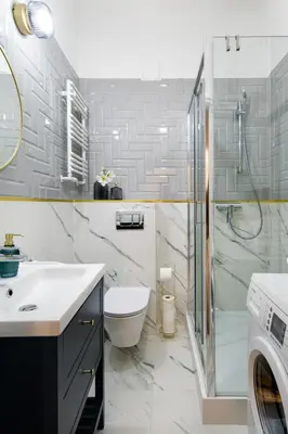a bathroom with a toilet sink and a shower at WAWELOVE spacious 3 bedroom apt 1 min to Main Sq! in Kraków