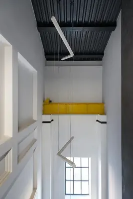 a room with white shelves and a ceiling at Old Town, Kazimierz, large luxurious, 2 bedroom 2 bathroom, Airco in Kraków