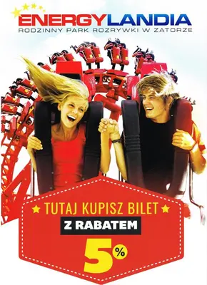 a poster of two women on a roller coaster at Arkada Wadowice in Wadowice