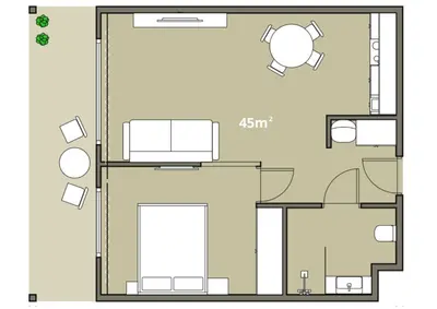 a floor plan of a house at Glossy Apart M45 in Kraków