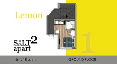 a floor plan of a small apartment with at Apartamenty SaltApart2 in Wieliczka