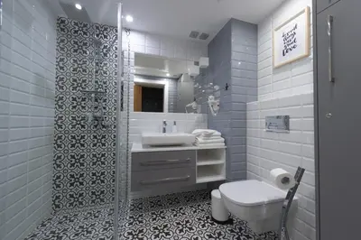 a bathroom with a sink and a toilet and a shower at Native Apartments Augustiańska 24 in Kraków