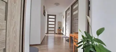 a hallway of a house with a potted plant at Pokoje i Apartamenty na Szkolnej in Zator