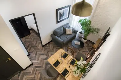 an overhead view of a living room with a couch at Bożego Ciała by Homeprime in Kraków