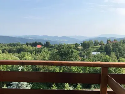 a view from the deck of a house at Pensjonat Zacisze in Czchów