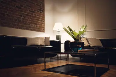 a living room with a couch and a table with a plant at STRADOMSKA 2 APARTMENTS in Kraków