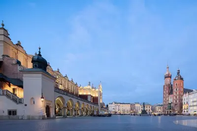a view of a city with buildings and a street at Jana 3 Apartments in Kraków