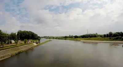 a view of a river from a bridge at Apartments Olit Bajeczna in Kraków